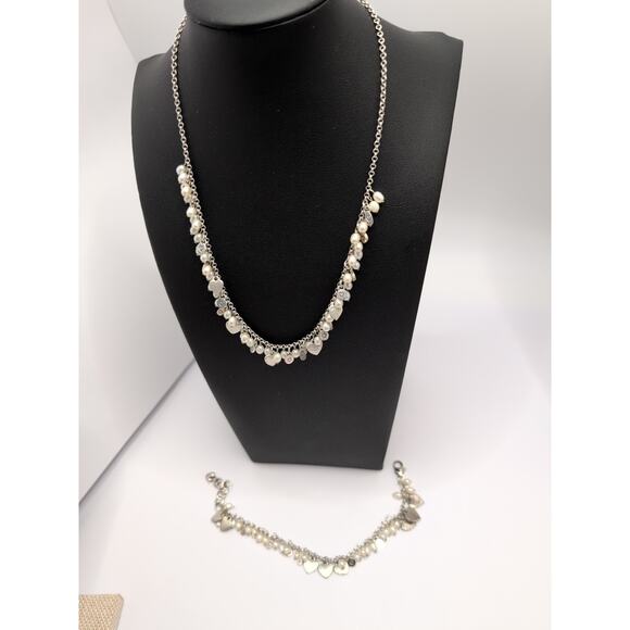 Brighton I Love You Retired Necklace Bracelet Set Pearl Hearts Charms - Picture 2 of 7